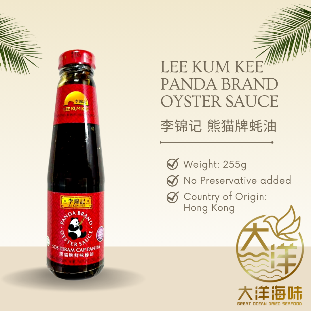 Panda oyster sauce product card with 255g bottle｜熊猫牌蚝油255g瓶装说明图