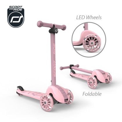 Scoot And Ride SR00935 Rose Highwaykick 3S Roller With LED wheels