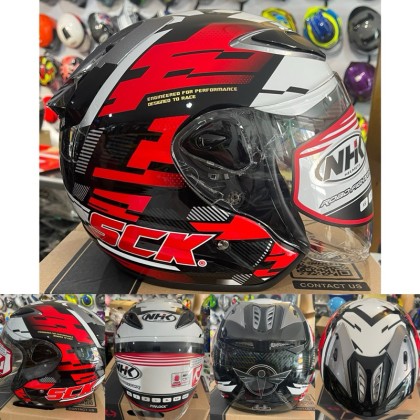 Nhk R6 NHK R6 V2 SCK RACING BLACK /RED GLOSSY GRAPHIC OPEN FACE HELMET | GT ...