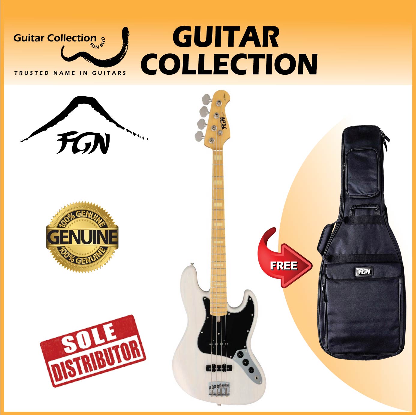 FGN Fujigen NJB100MBAH-WB | Neo Classic Jazz Bass | Bass Guitar
