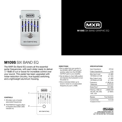Jim Dunlop MXR M109S 6 Band EQ | Equalizer Guitar Effect Pedal