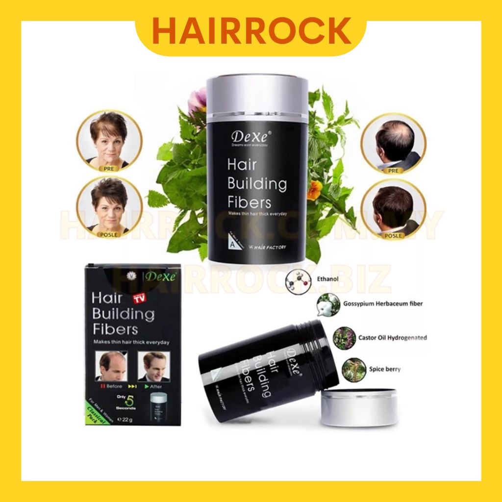 Original Dexe Hair Building Fibers and Bald Spots Hair Fibers Black