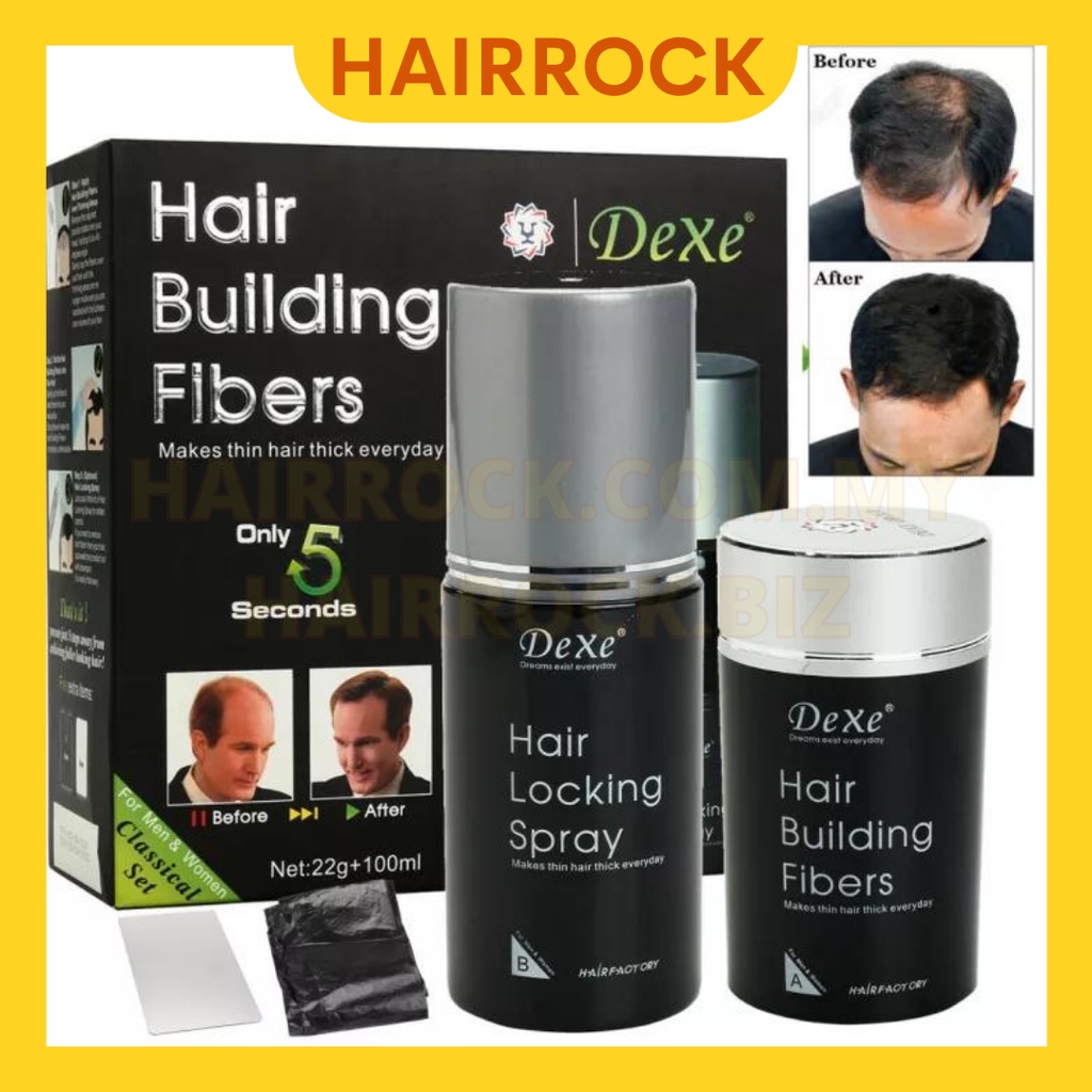 Original Dexe Hair Building Fibers and Bald Spots Hair Fibers Black