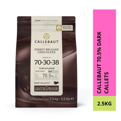 CALLEBAUT FINEST BELGIAN CHOCOLATE 70-30-38 70 5 DARK CALLETS 2 5KG CALLEBAUT CHOCOLATE 70 5 BAKING CHOCOLATE