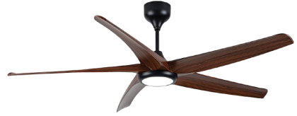 Rezo Roma Walnut REZO Roma 60'' 5B LED DC Ceiling Fan ROMA605BLEDWN 18 Speed 65W 5 ...