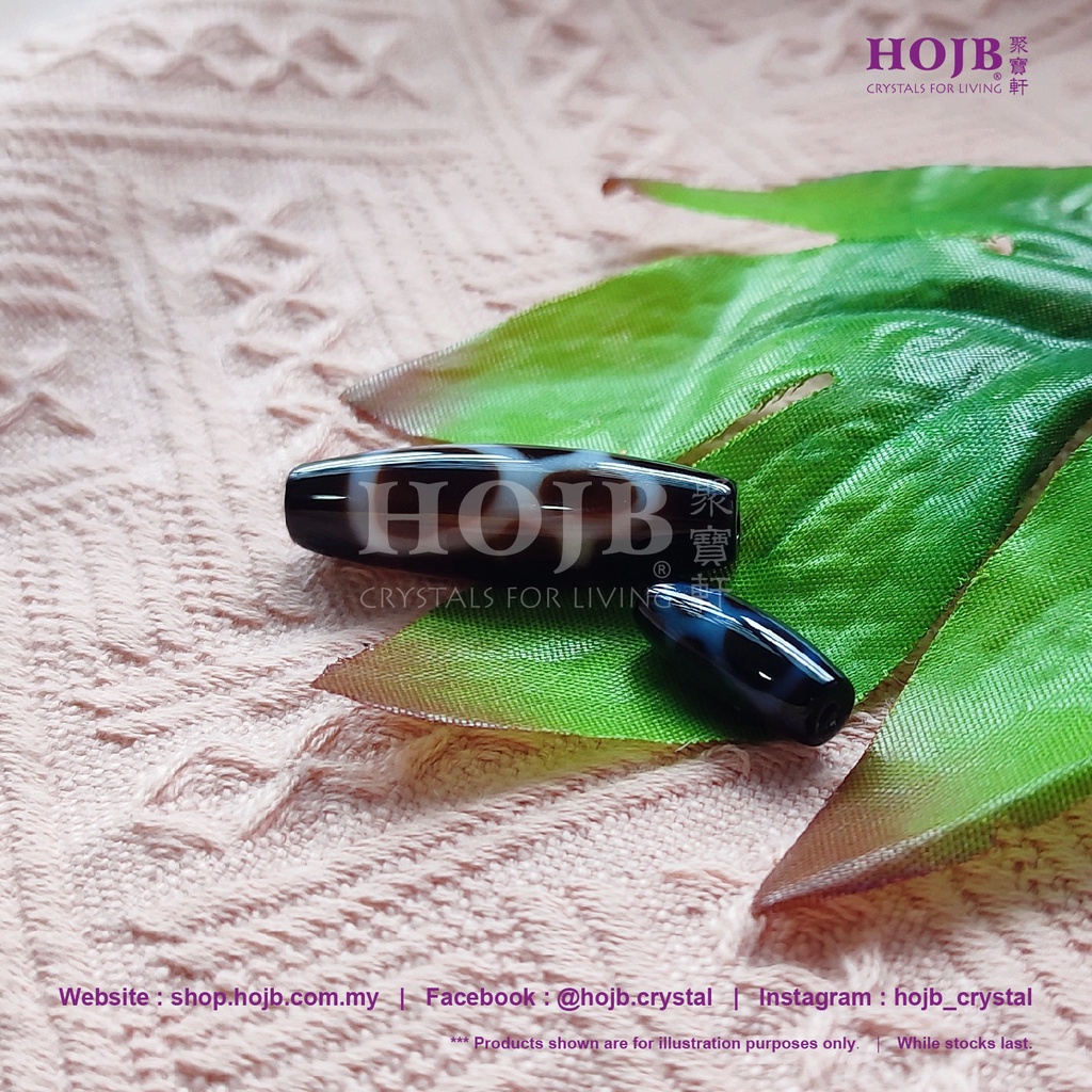 HOJB Tibetan Pure Dzi God of Wealth 20-35mm 聚寶軒西藏至纯天珠