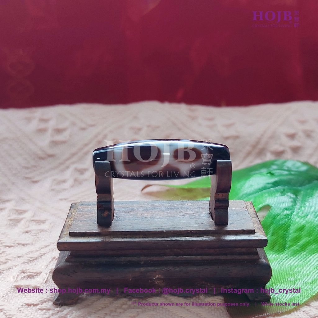 HOJB Tibetan Pure Dzi God of Wealth 20-35mm 聚寶軒西藏至纯天珠