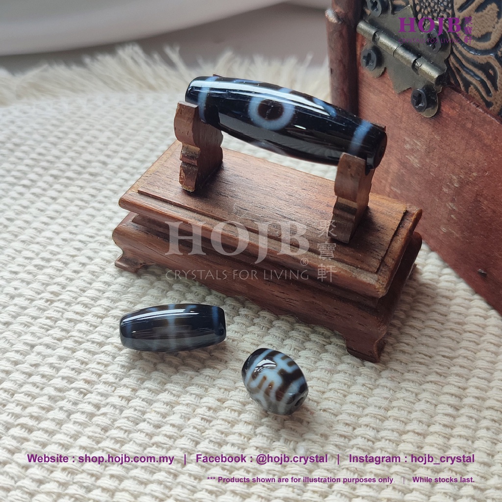 HOJB Tibetan Pure Dzi Rinpoche Bead 12-35mm 聚寶軒西藏至纯天珠