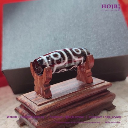 HOJB Tibetan Pure Seven-Eyed Dzi 20-35mm 聚寶軒西藏至纯天珠