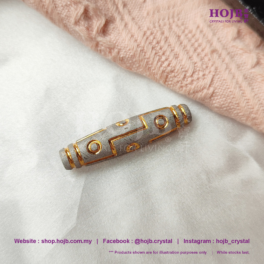 HOJB Sweden Muonionalusta Meteorite Nine-Eyed DZI Beads Charm