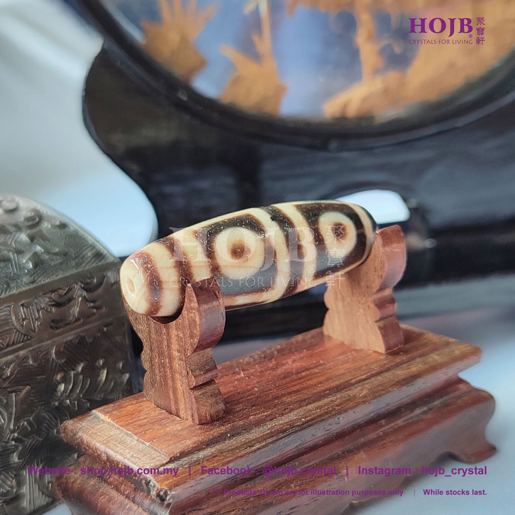 HOJB Tibetan Precious Antiquity Cinnabar Old Pure DZI Four