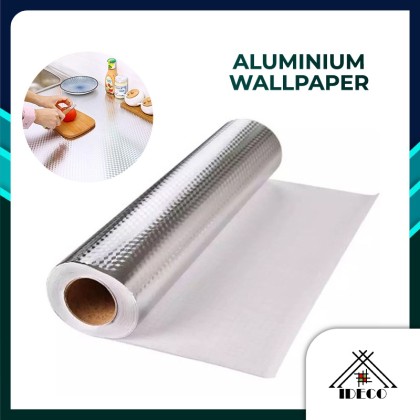iDECO DIY 60CM X 5M Kitchen Oil Proof Aluminium Foil Sticker Heat ...