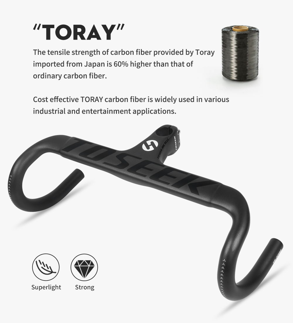 TOSEEK Aero Carbon ハンドル28.6mm 幅420 TOSEEK ZXB-TWO Bike Carbon Road Handlebar 400/420/440mm UD