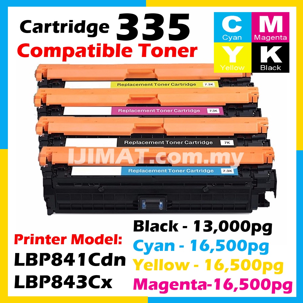 BLACK / CYAN / MAGENTA / YELLOW Compatible to Canon Cartridge 335