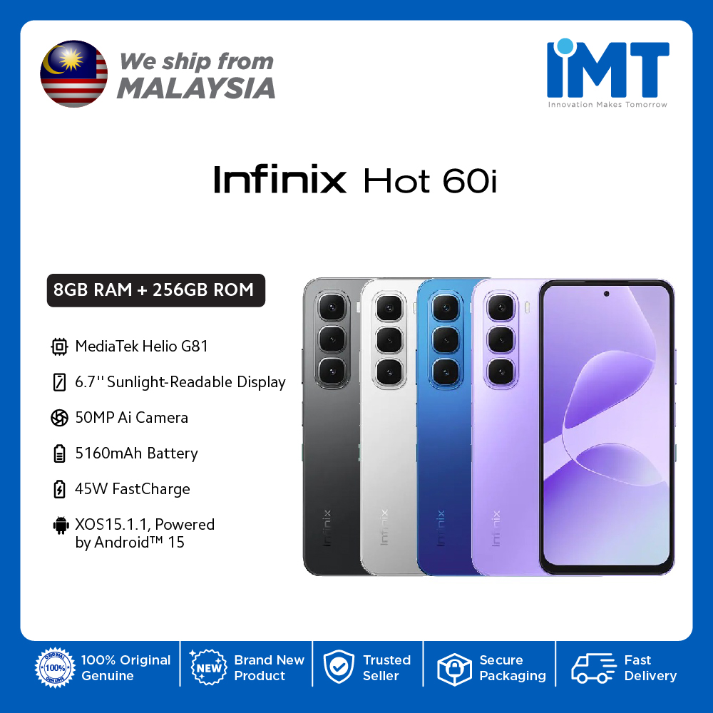 Infinix Hot 60i Smartphone MediaTek Helio G81 Ultimate Paparan