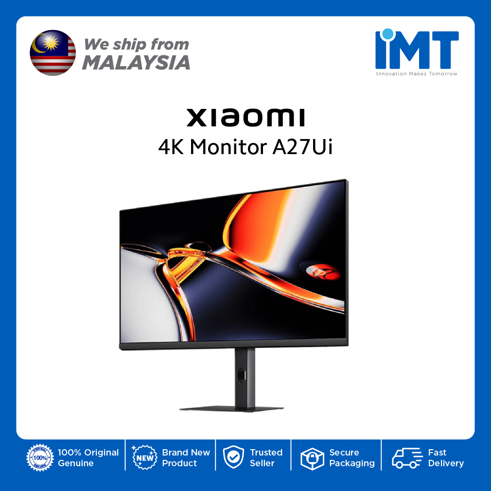 Xiaomi 4K Monitor A27Ui | 3 Years Official Warranty | 4K UHD Image Quality | 27" IPS Hard Screen