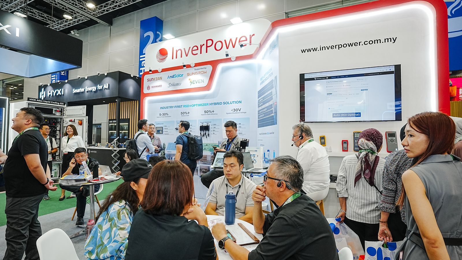 Deputy Prime Minister Fadillah Yusof at the Sunkean ESS Connection Solutions board on the InverPower stand, iGEM 2026