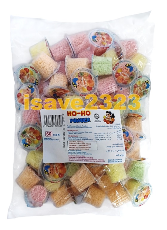 [HALAL] Alibaba Misaki (5g x 60 Cups) / Ho-Ho Powder Candy (6g x 60 Cups) - Assorted Fruits