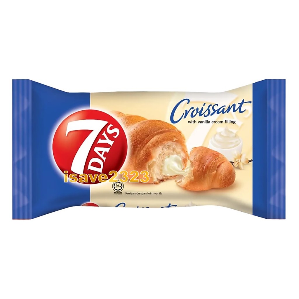 [HALAL] 7Days Croissant Single & Double Cream Breads (60g - 62g) - 5 Flavours