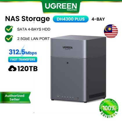 UGREEN NASync DH4300 Plus 120TB NAS Cloud Storage Backup Diskless