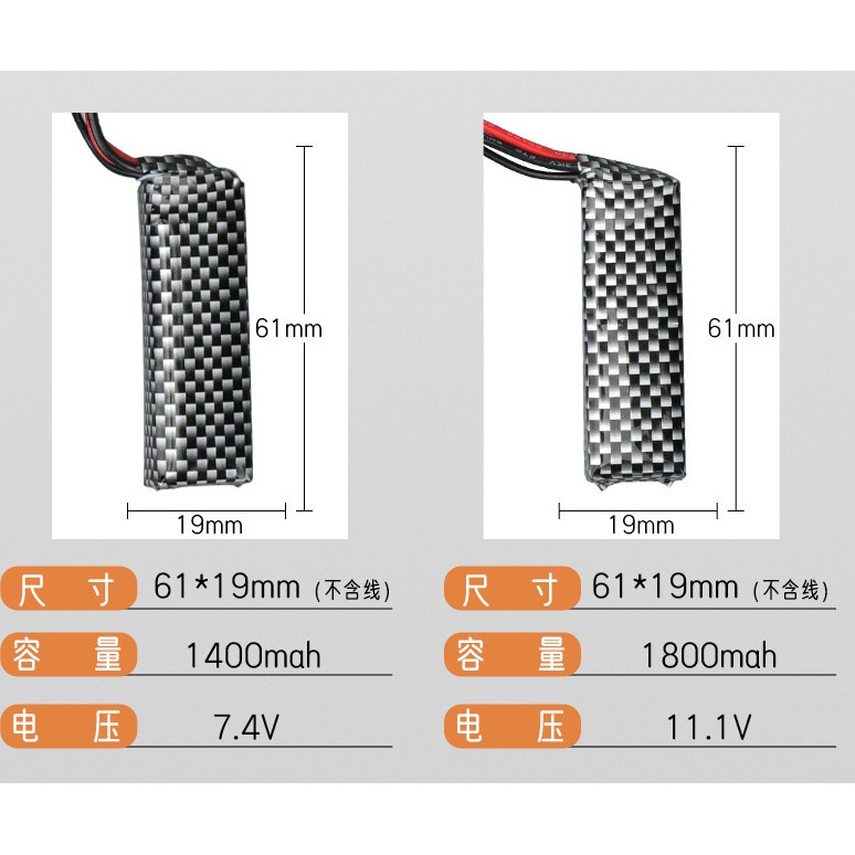 Batería Lipo 7.4V U 11.1V Con Cargador B3 – Para Gel Ball Blaster JinMing Y Juguetes De Aire Suave