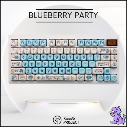 [READY STOCK] Blueberry Party Bear PBT Moa Profile Keycap Set for ...