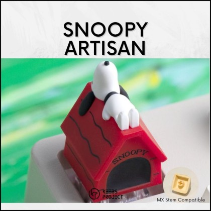 [READY STOCK] Snoopy Red House Artisan Keycap – Cute Resin Keycap for ...