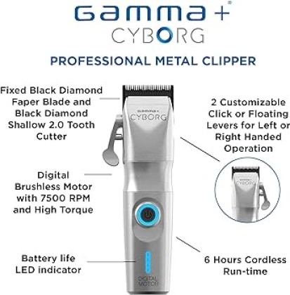 GAMMA+ CYBORG PROFESSIONALL DIGITAL BRUSHLESS MOTOR METAL CLIPPER