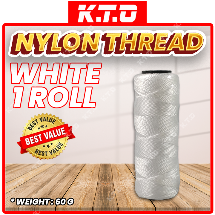 1 / 5 Roll Multipurpose White / Brown Nylon Twine Yarn / Nylon Thread Net Fishing Beg String / Benan