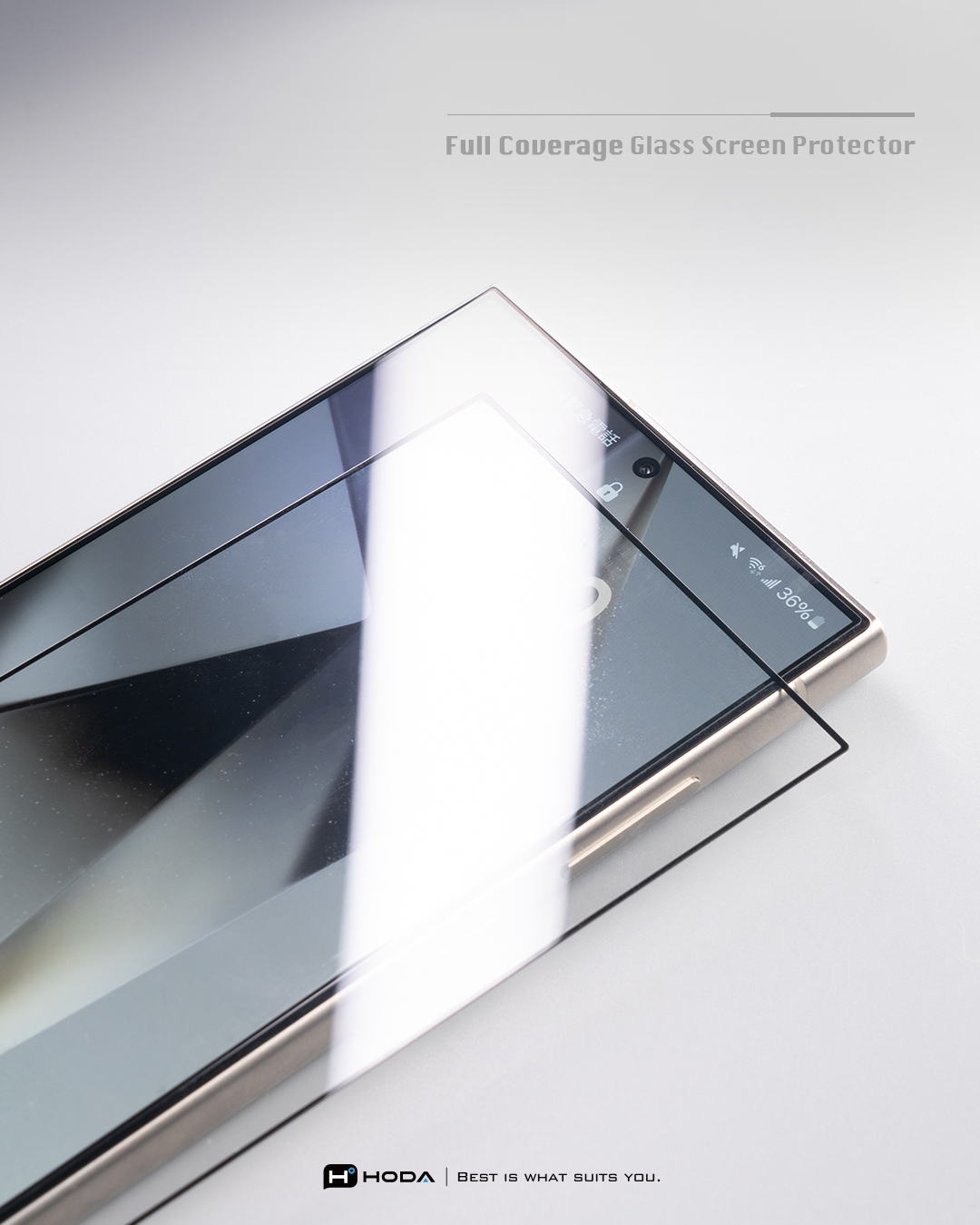 Screen Coverage Hoda 2.5D (Clear) Full Coverage Tempered Glass Screen Protector for ...