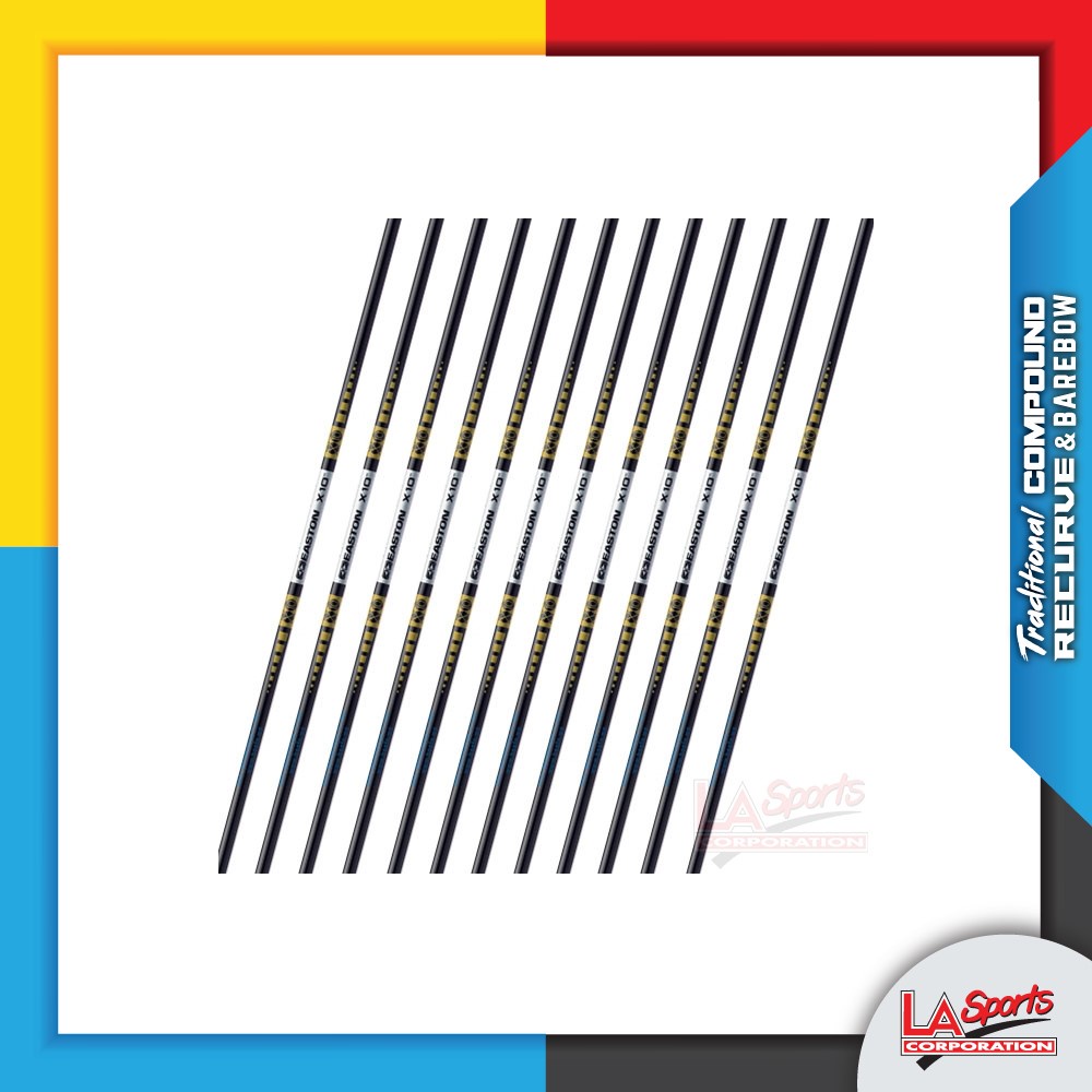 EASTON X10 ALUMINIUM - CARBON SHAFT ONLY ( 1 DOZEN ) - Made EASTON X10 ALUMINIUM - CARBON SHAFT ONLY ( 1 DOZEN ) - Made