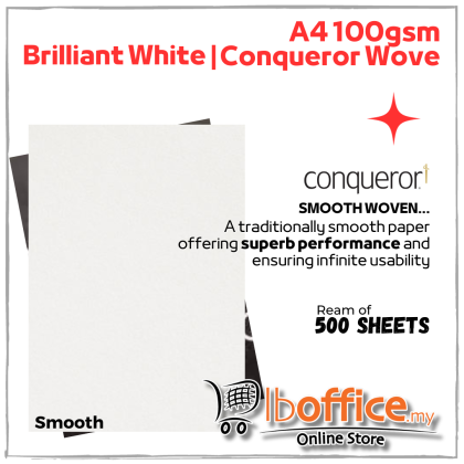 A4 100gsm Conqueror WOVE Paper - Brilliant White - 500sheets | lboffice ...