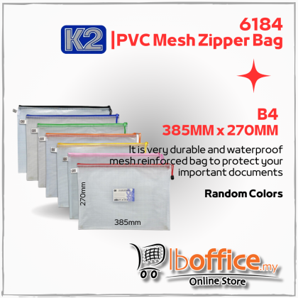 K2 6184 PVC Mesh Zipper Bag - B4 (385mm x 270mm) | lboffice online ...