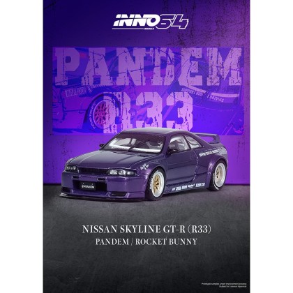 Inno Nissan Skyline GT-R (R33) Pandem Rocket Bunny #IN64R33PPPL