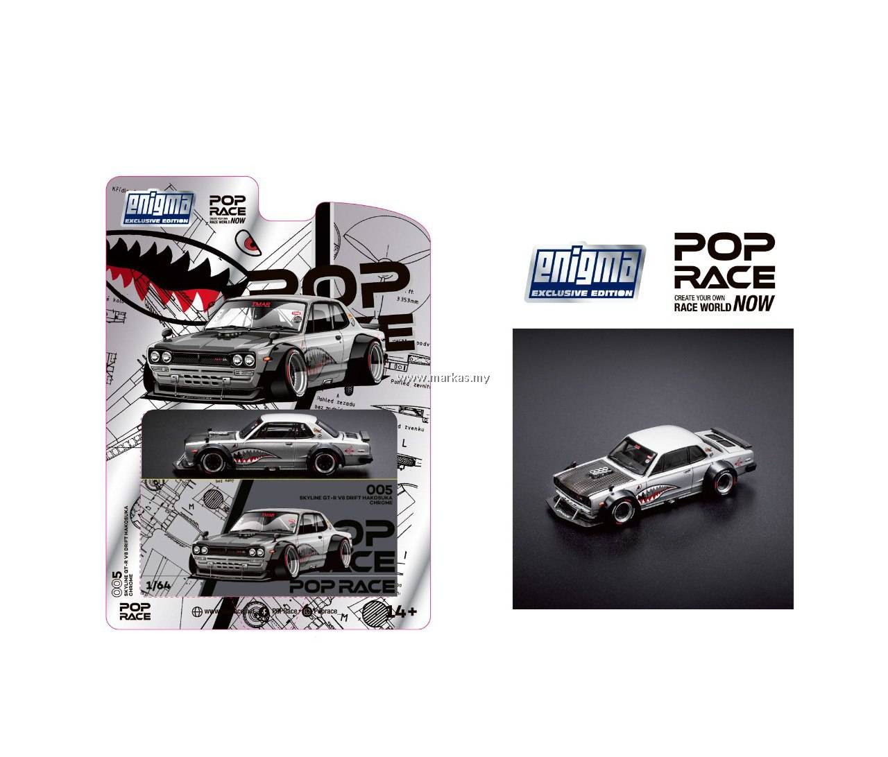 Pop Race Nissan Skyline GT-R V8 Drift Hakosuka #PRE005 Metallic
