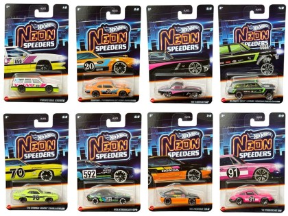 Hot Wheels 2025 Neon Speeders #HLH72-956F (1:64) Set Of 8pcs