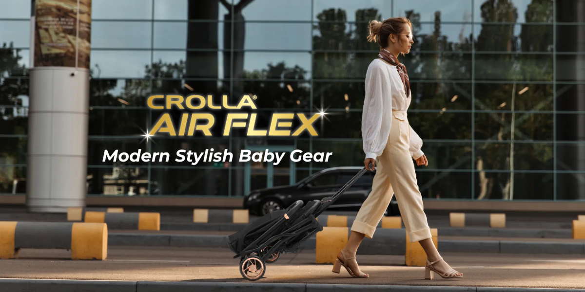 Crolla Air Flex Elegant Gold – 6-in-1 Lightweight Luxury Stroller