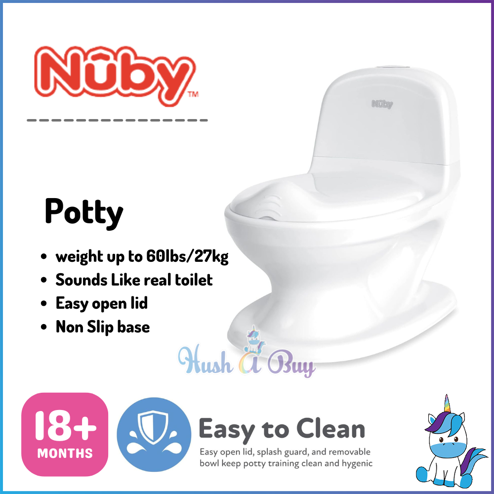 Nuby My Real Potty Mini Size Toilet: 18m+ (Weight up to 60lbs / 27kg) | HUSHABUY