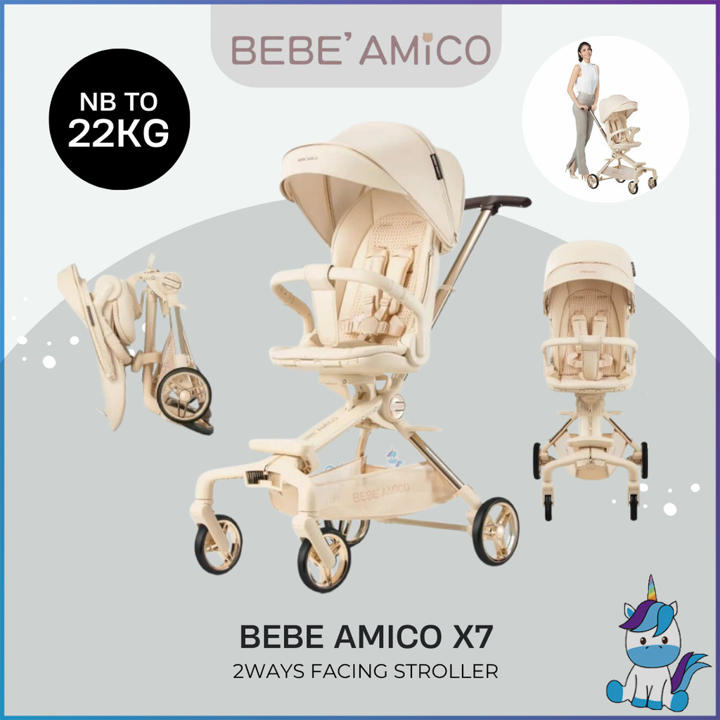 Bebe Amico X7 Premium Two Ways Facing Baby Stroller | HUSHABUY