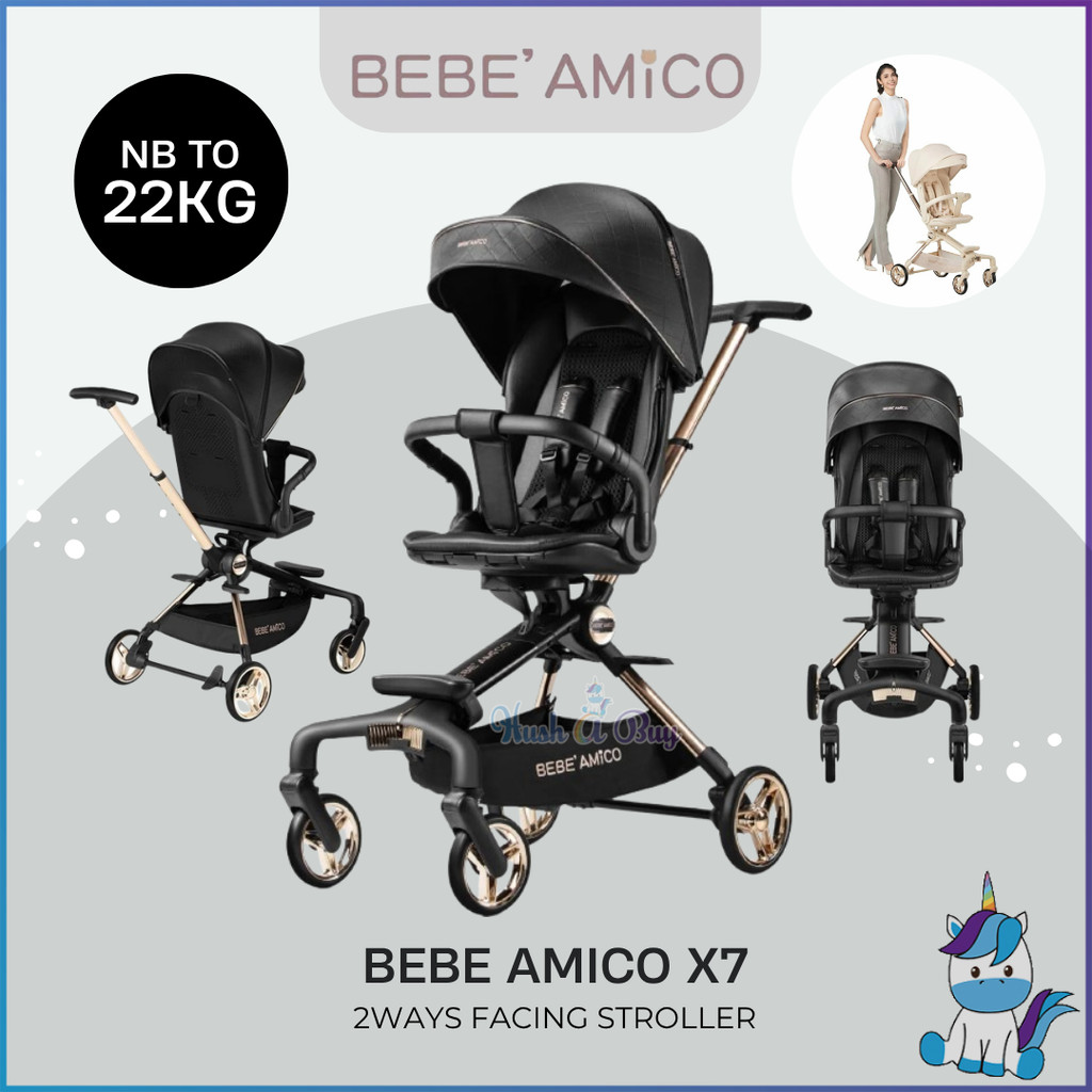 Bebe Amico X7 Premium Two Ways Facing Baby Stroller | HUSHABUY