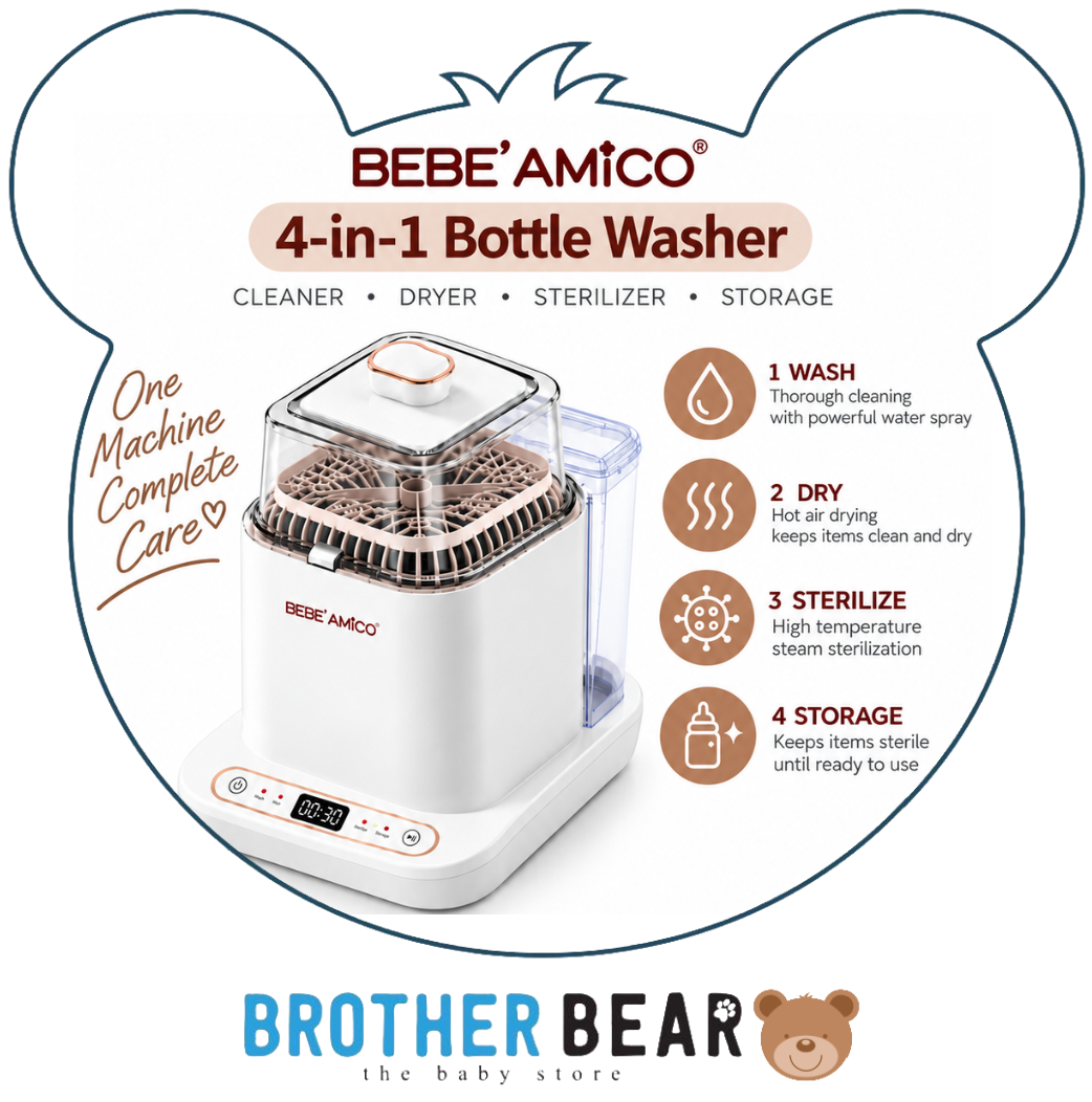 Bebe Amico Smart 4-in-1 Bottle Washer (Milk Bottle Washing Machine) | HUSH A BUY