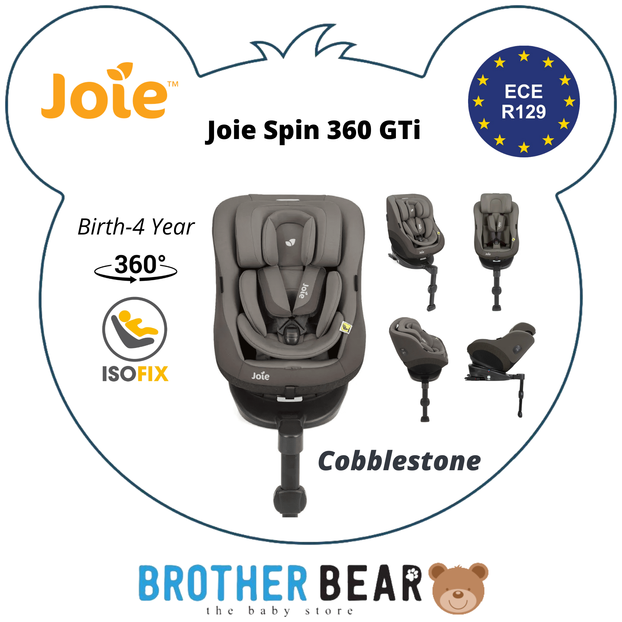 Joie Spin 360 GTI Cobble Stone from NB 4YRS [WARRANTY YRS