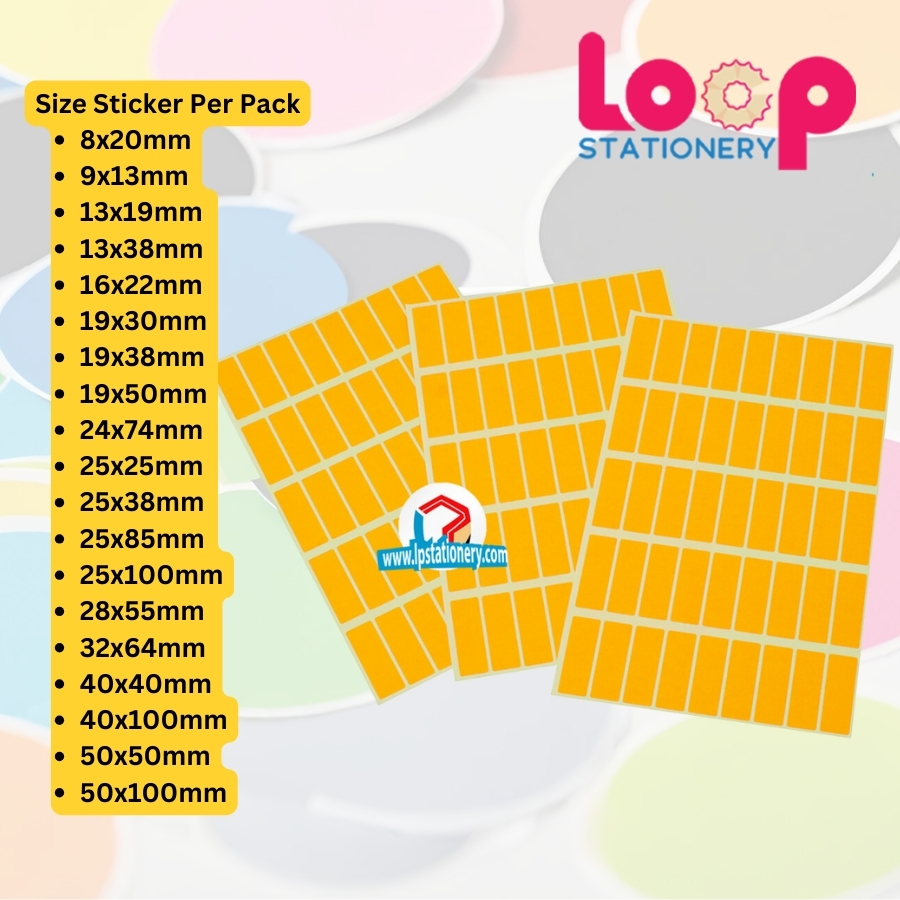 Sticker Label Rectangular Shape Colour Red
