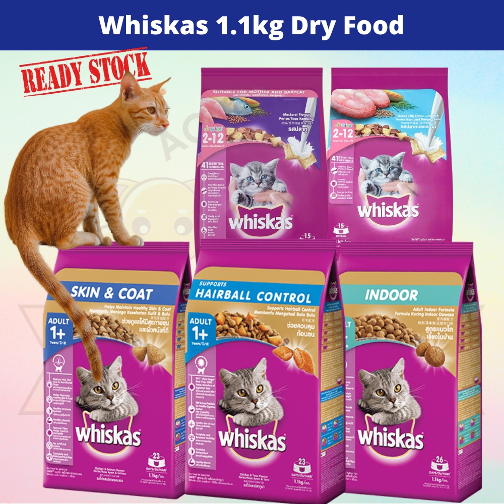 Whiskas Kitten/Adult Dry Food Cat Kibble Makanan Kering