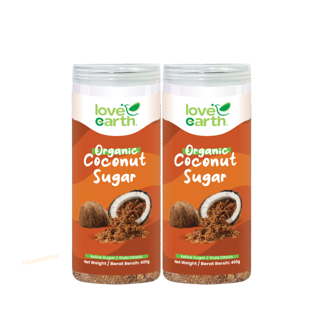 Love Earth Organic Coconut Sugar (400g) Twinpack | Malaysia's Best
