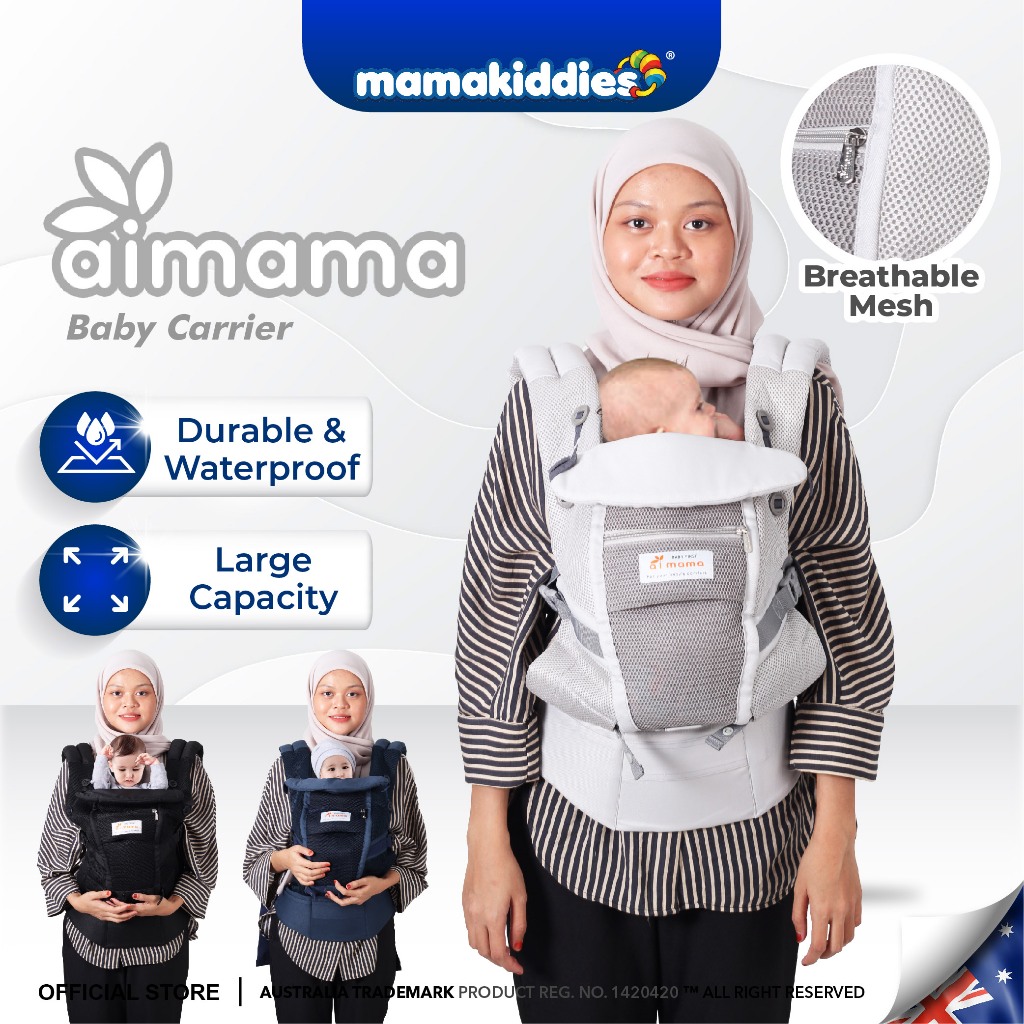 Mamakiddies Ergonomic Baby Carrier 360 All Position Baby Wrap for