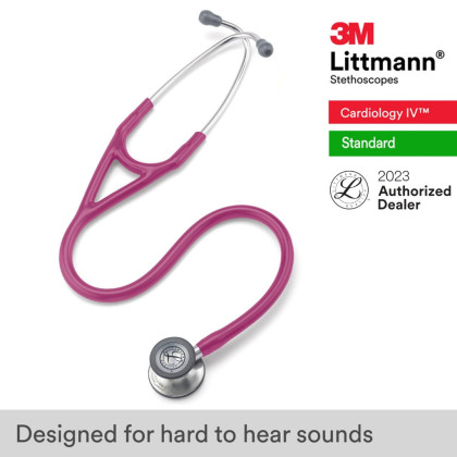Littmann 3 Raspberry 3M Littmann Raspberry Tube, Standard-Finish Chestpiece, Cardiology IV ...