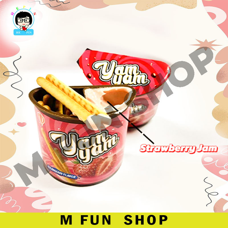 ♥️Ready Stock♥️ 1 PC Hepin Cookies Stick Chocolate Dip & Cream Sauce / Strawberry Dip 40G