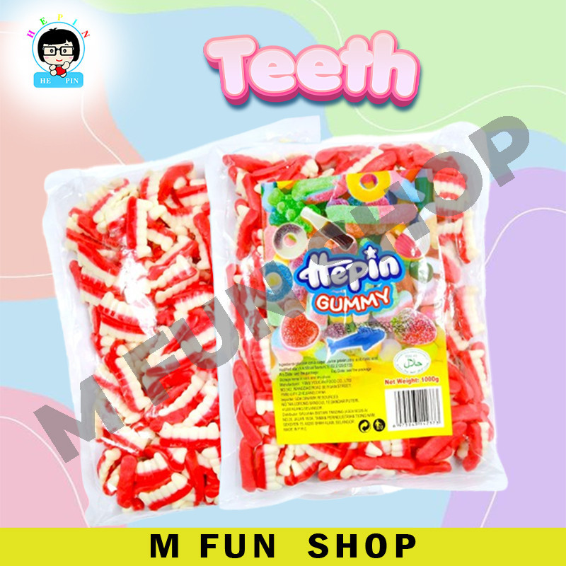 *Ready Stock* 1Kg Hepin Gummy Candy Campuran Perisa Buah Animasi & Rekaan Makanan