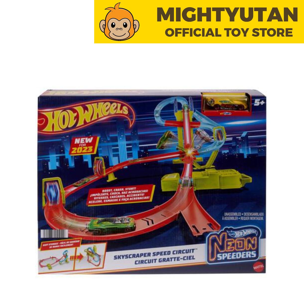 Hot Wheels Neon Speeders ミニカーセット 23台 Hot Wheels Neon Speeders Skyscraper Speed Circuit Track Set